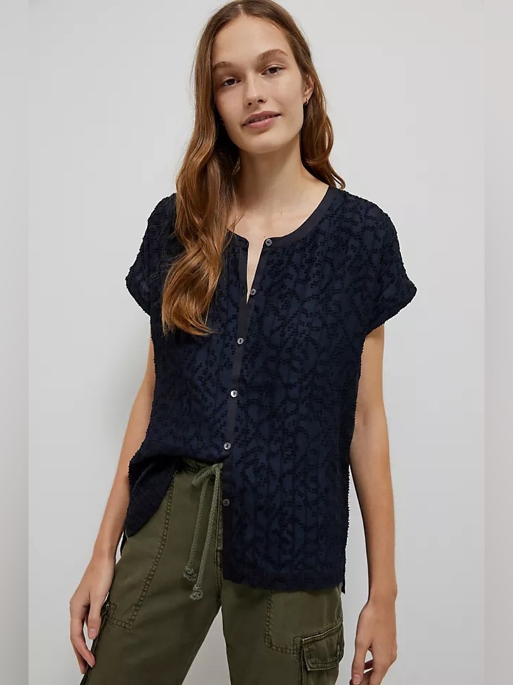 Anthropologie Tiny Niemh Textured Buttondown blouse